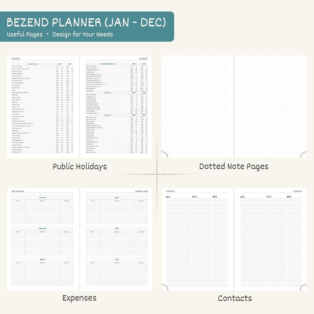 Thumbnail 4 de BEZEND 2026 A5 weekly diary with timeslots đź—“