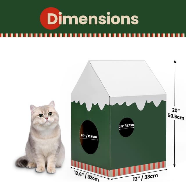 Thumbnail 4 de Conlun Cardboard Cat House Medium 33cm