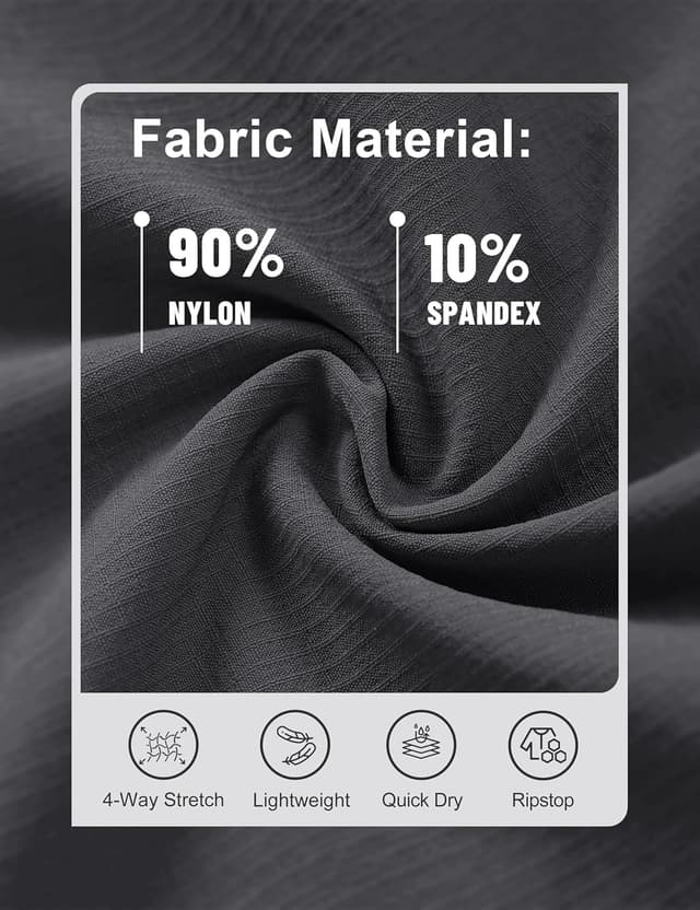 Detalle de MAGCOMSEN Men’s Quick-Dry 3/4 Gym Shorts with Zipper Pockets (Nylon/Elastane)