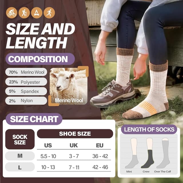 Detalle 1 de MOSEY KOSY Merino Damen Socken 5 Paar