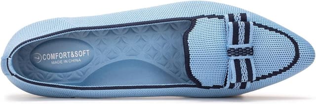 Detalle de Frank Mully Loafer Flats für Damen – waschbare Strickstoff-Flats im Ballettstil mit Schleifen