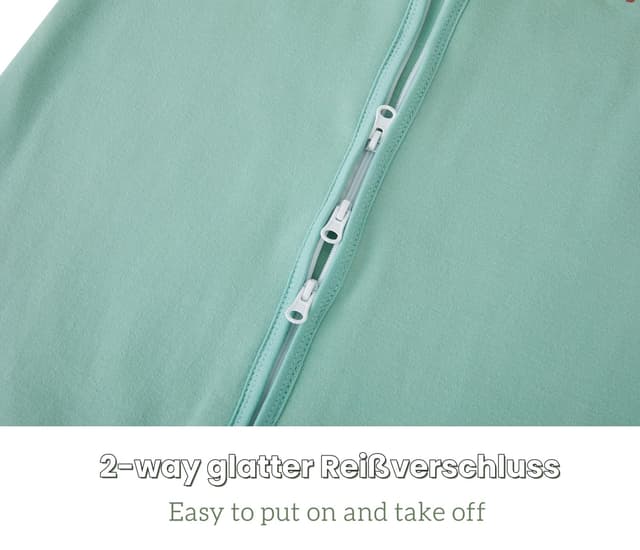 Detalle de Chilsuessy Baby-Schlafsack mit Beinen 1,5 Tog, 100% Baumwolle (Grün), 100 cm für 105–115 cm