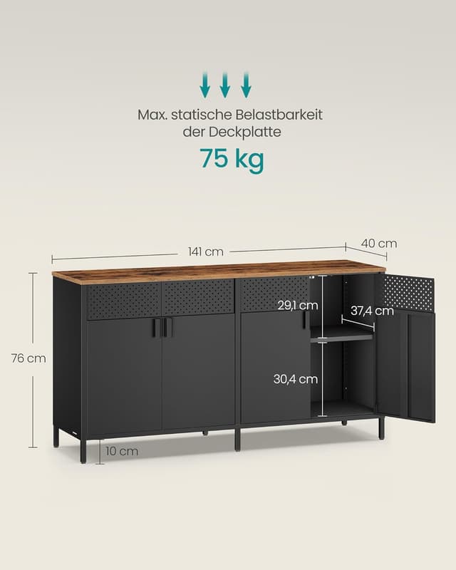 Thumbnail 2 de SONGMICS LSC205BD01 Metallschrank 40 x 141 x 76 cm đź—„