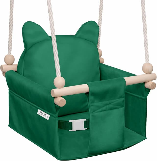 Thumbnail 6 de Balançoire intérieure MAMOI avec ceinture de sécurité, hauteur réglable 150–190 cm et siège en velours