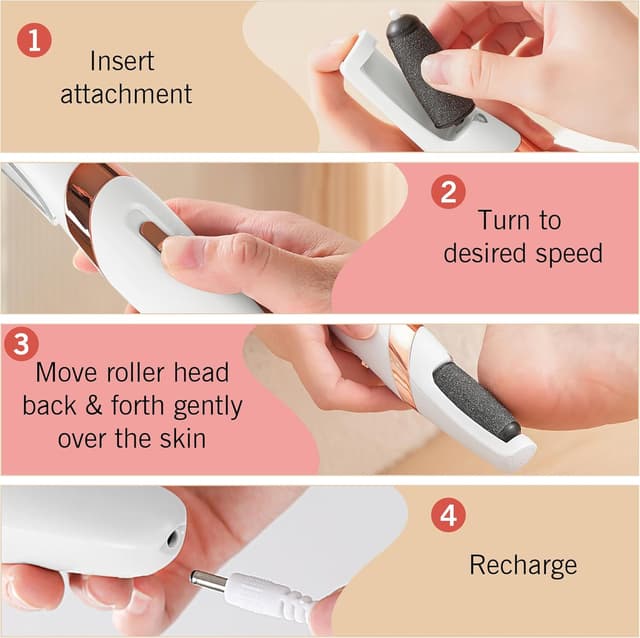 Thumbnail 4 de UQQU Electric Foot File 4‑in‑1 rechargeable foot file 🦶