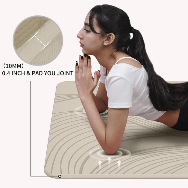 Detalle de PAIDU Large Yoga Mat (72 x 36 x 0.4) Extra Wide, Extra Thick Non-Slip POE Exercise Mat