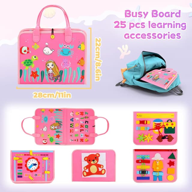 Detalle 2 de Montessori busy board for toddlers 1-3 years