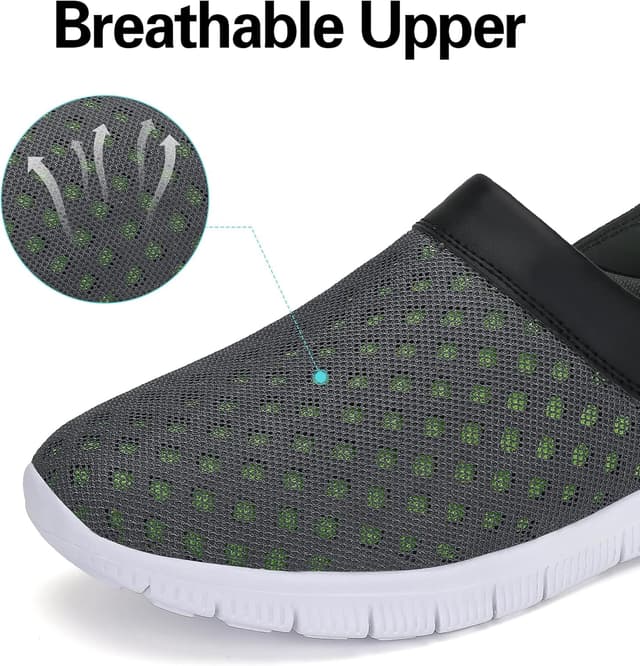 Detalle 2 de SAGUARO Unisex Clogs & Sommer-Hausschuhe (Gartenclogs) – atmungsaktive Mesh-Sandalen, Schwarz, Gr. 36–48