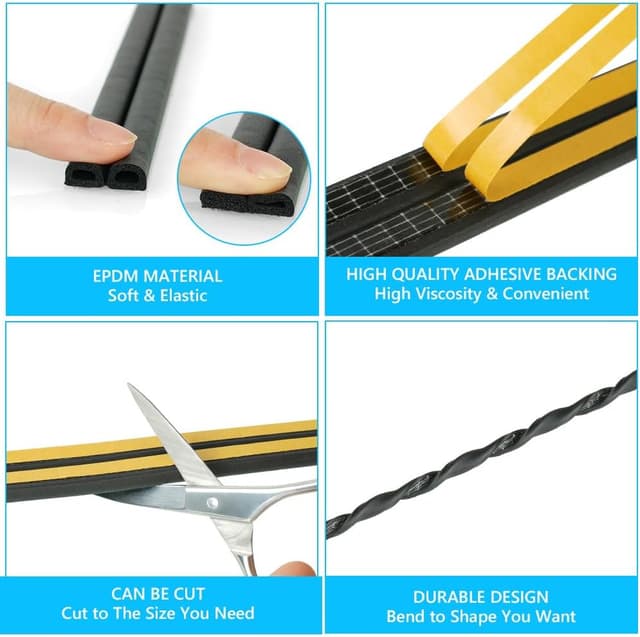 Detalle 2 de Flintronic Cinta Selladora Espuma 36 m 9x6 mm Negro