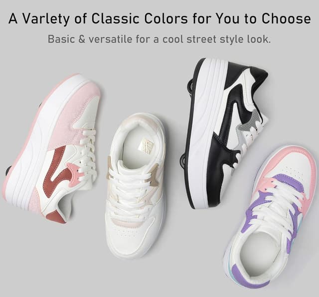 Detalle de ANEFUN Roller Skate Shoes for Kids (Detachable 4-Wheel Sneakers)