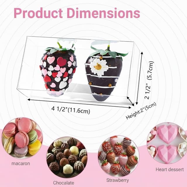 Thumbnail 1 de JCXGRVC 100 Pcs Clear Small Bakery Boxes 2.5"