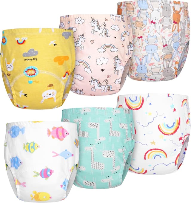 Detalle de Aolso Potty Training Pants – reusable 6-pack cotton training underwear (TPU waterproof) for girls