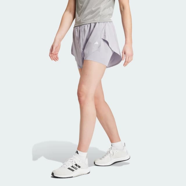 Detalle de Adidas pantalón corto de entrenamiento 2 en 1 gris