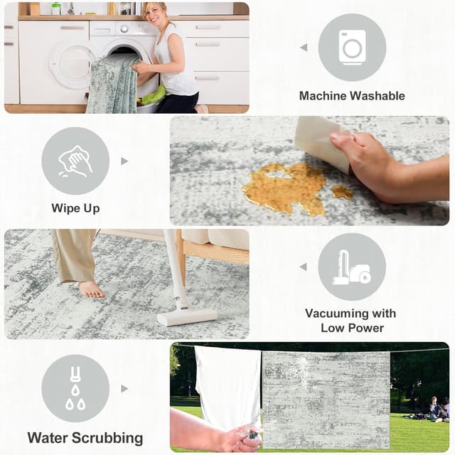 Thumbnail 4 de PLHXFR 8x10 Washable Area Rug