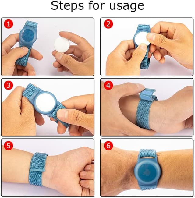 Detalle de SinChic AirTag wristband for kids – adjustable nylon anti-lost band for toddlers