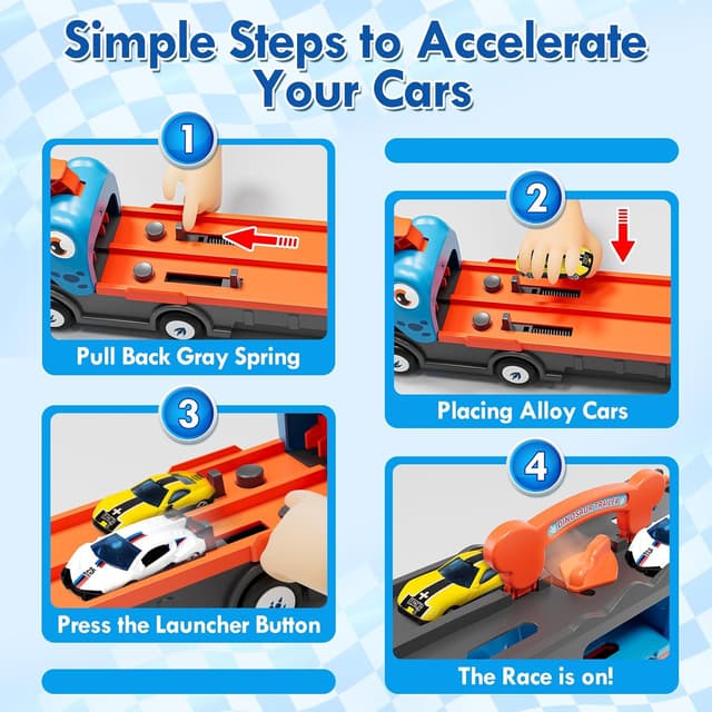 Detalle de Lehoo Castle Dinosaur & Race Track Toy Set for 2–3 Year Old Boys and Girls with 6 Race Cars