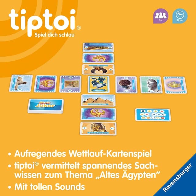 Detalle 2 de Ravensburger tiptoi 00166 „Quiz Altes Ägypten“ – interaktives Lern-Quiz für Kinder ab 6 Jahren, 1–4 Spieler