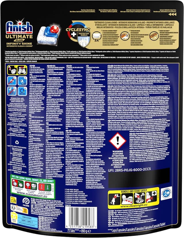 Imagen de Finish Ultimate PLUS Infinity Shine pastiglie lavastoviglie 146 capsule en OfertitasTOP