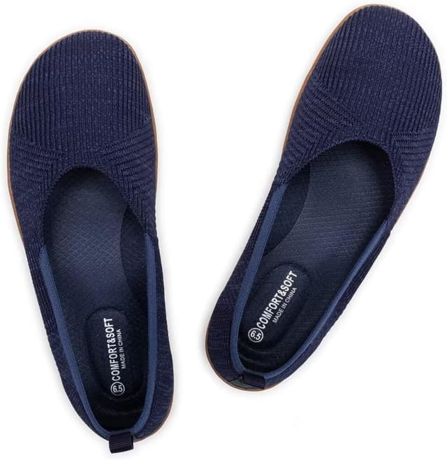 Detalle de Frank Mully Damen-Ballerinas für den Sommer – bequeme, rutschfeste Flats mit breiter Zehenpartie