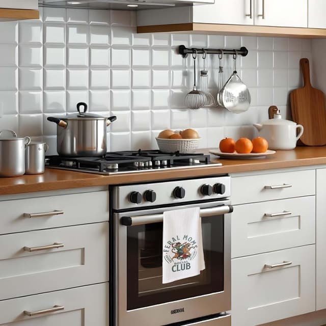 Detalle de EVER-GOING TUNE Fun Feral Moms Kitchen Towel 16x24