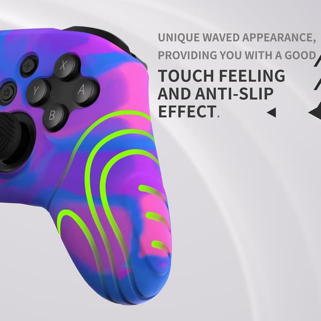 Detalle 2 de PlayVital Samurai Edition Ergonomic Silicone Skin Protective Case for Nintendo Switch Pro, Soft Anti-Slip Controller Grip Protector for Nintendo Switch Pro with Thumb Grips - Pink & Purple & Blue
PlayVital Samurai Edition Ergonomic Silicone Skin P…