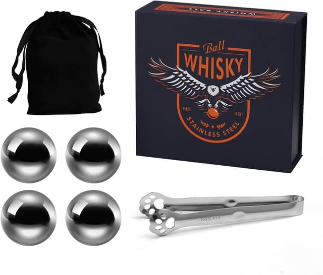 Detalle de Boenkush Edelstahl Whiskey-Steine Set 4er