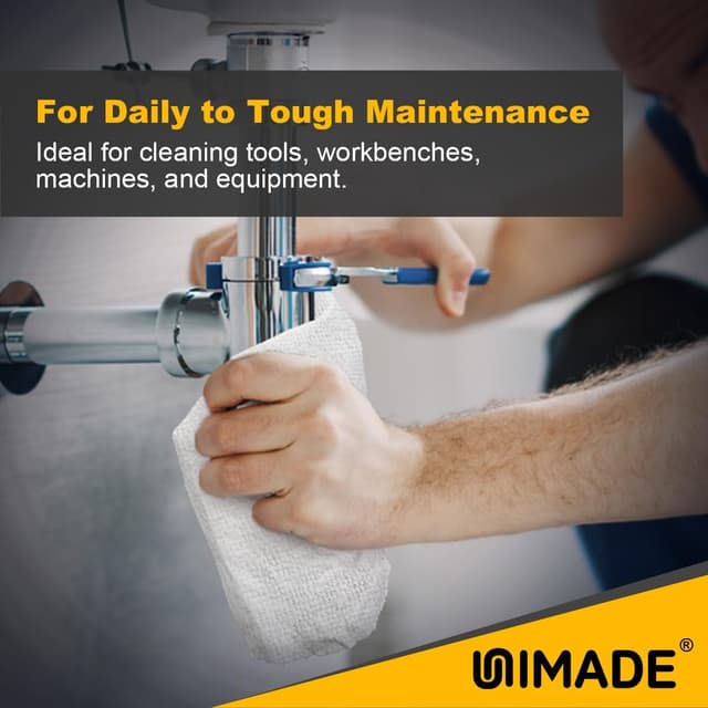 Detalle de UNIMADE Shop Rags (100 Sheets) Microfiber Cleaning Cloths, Lint-Free Bulk Towels