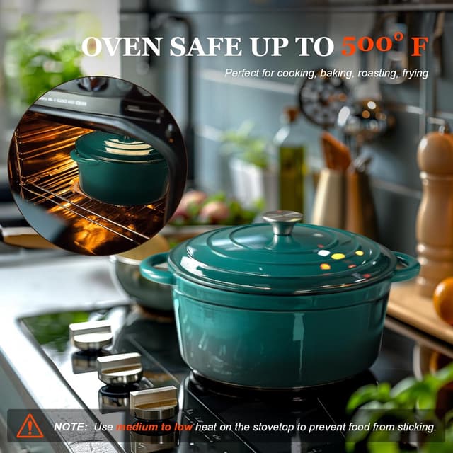 Detalle de Overmont Enameled Dutch Oven 7QT