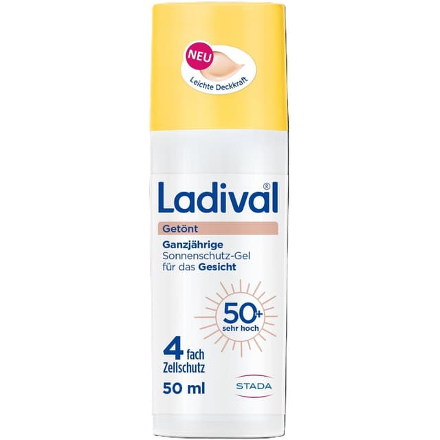 Detalle de Ladival Getönt Sonnenschutz-Gel LSF 50+ für das Gesicht – getönte Tagespflege mit Feuchtigkeit