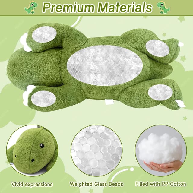 Thumbnail 6 de SQEQE Gewichteter Dinosaurier-Kuscheltier 60 cm – weiches Plüschkissen mit Druck