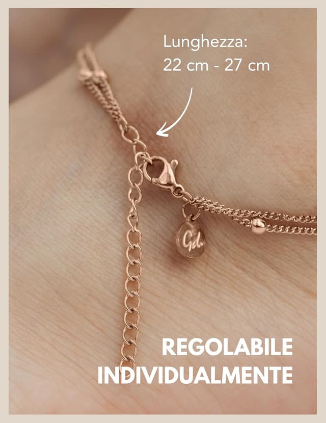 Detalle de GD GOOD.designs Cavigliera cuore da donna impermeabile e regolabile in acciaio