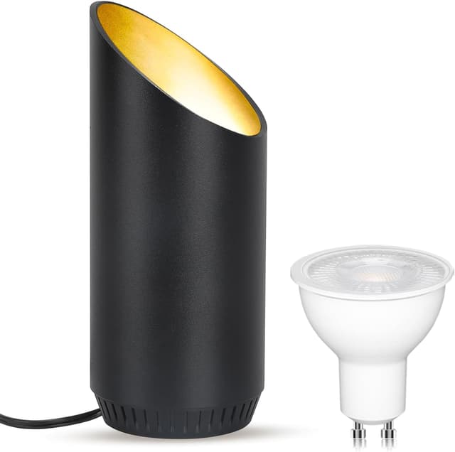 Detalle de HUAEU LED Bodenstrahler 6W Uplight mit GU10 LED (3000K, 500 lm) und Fußschalter – Schwarz