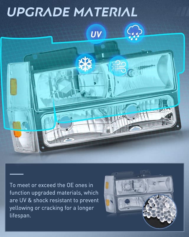 Thumbnail 4 de Nilight Headlight Assembly 1988-1993