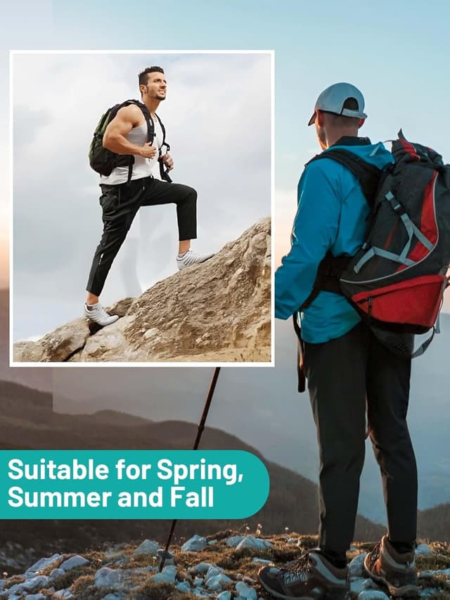 Detalle de Hidkat Men’s Hiking Pants Quick-Dry Lightweight Sweatpants with Water Resistance & Zipper Pockets