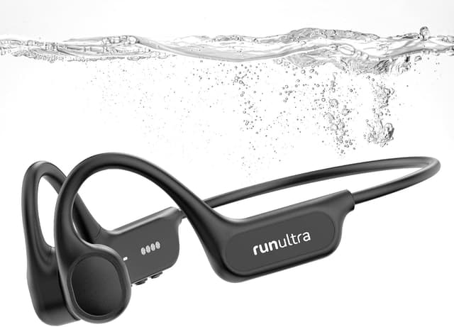 Detalle de Nanajorwa Bone Conduction Swimming Headphones with IPX8, 32GB MP3 Player, Bluetooth 6.0 (Black)