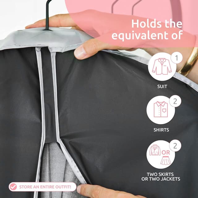 Detalle de Housse courte pour vêtements à suspendre Compactor (taille M) noire