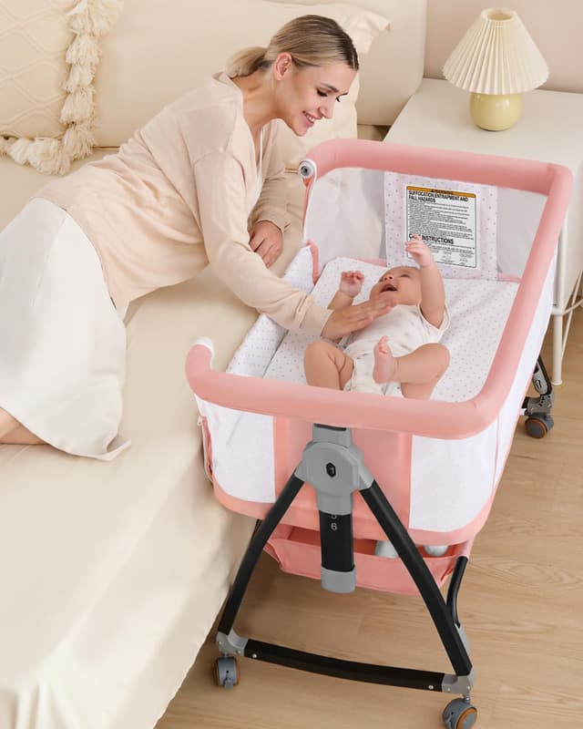 Detalle de Bedside Bassinet 6 height Adjustable 👶