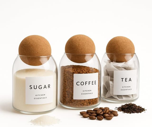 Detalle de Tea Coffee Sugar canisters set 500ml