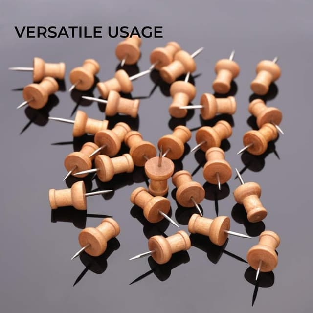 Thumbnail 6 de H&S 100pcs Wooden Push Pins for cork