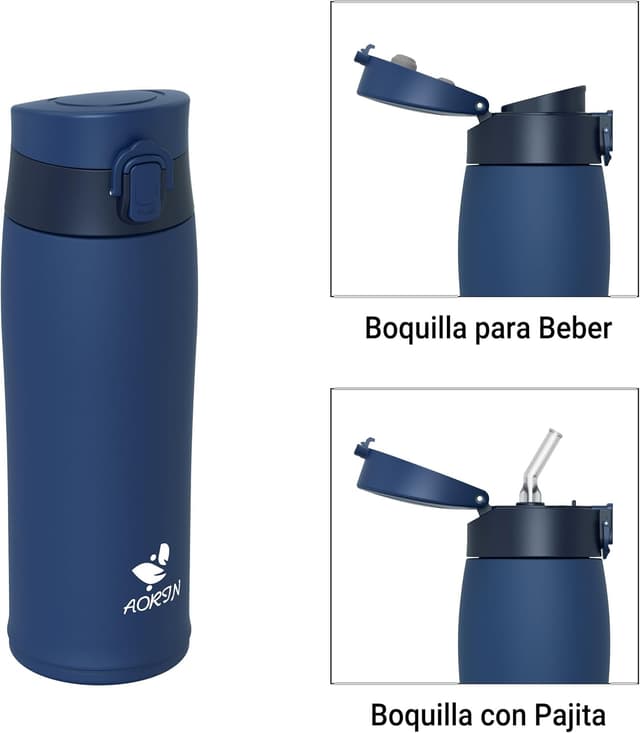 Thumbnail 1 de AORIN botella 500ml acero 18/8 con 2 tapas