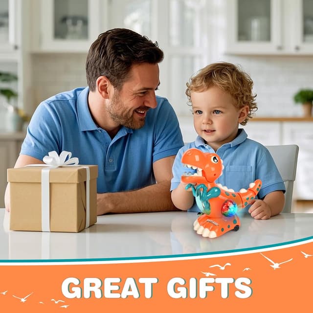 Thumbnail 6 de Crawling dinosaur toy with lights and sounds