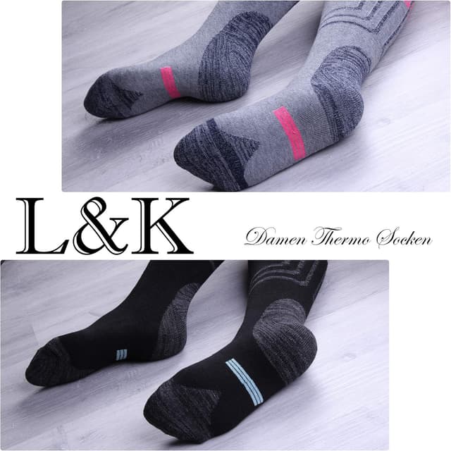 Thumbnail 6 de L&K 6 paia calze da donna/calzini unisex in cotone comodo multicolore per l’inverno 92263