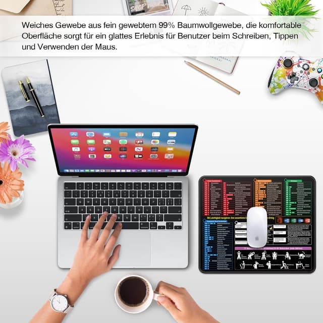 Thumbnail 6 de Gaming-Mauspad 300x250x3 mm mit Office-Shortcuts (Excel/Word/PPT) – kleine Schreibtischunterlage für PC, Büro & Studium