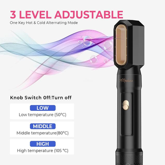 Thumbnail 6 de Atopskins Pro 6-in-1 Warmluftbürste Hair Styler Set (1000 W) mit Rundbürstenföhn, Lockenaufsätzen & Glättbürste – schwarz