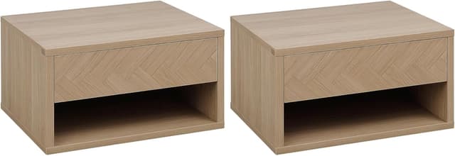 Imagen de HOMCOM Lot de 2 tables de chevet murales 37 x 32 x 21 cm en OfertitasTOP