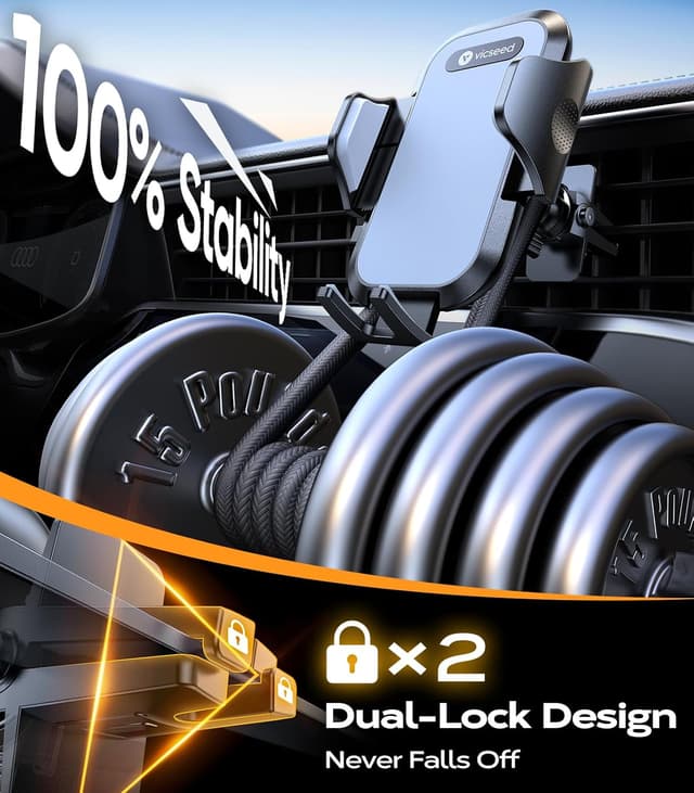 Thumbnail 4 de Rally Racing-Grade 3‑in‑1 Car Phone Holder 88 lb