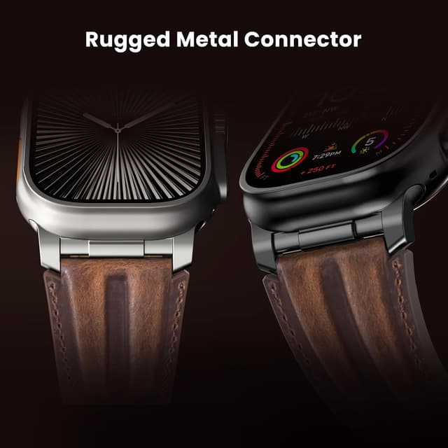 Detalle de Bouixel Leather Strap for Apple Watch 49mm