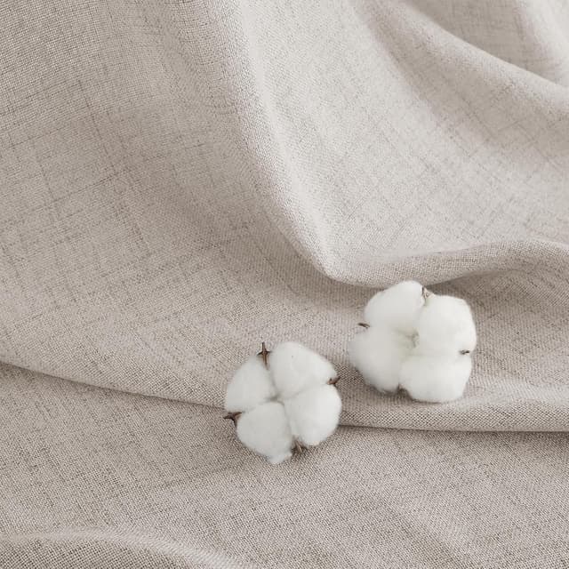 Detalle de Melodieux Gardinen mit Kräuselband – Beige Leinenoptik Schiebevorhänge, 2er Set 260×140 cm