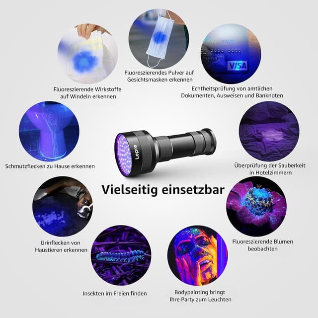 Thumbnail 4 de Lepro HD51 UV-Taschenlampe 395 nm für Haustierurin