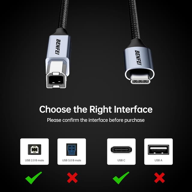 Thumbnail 5 de BENFEI Cavo USB B a USB C 2 m